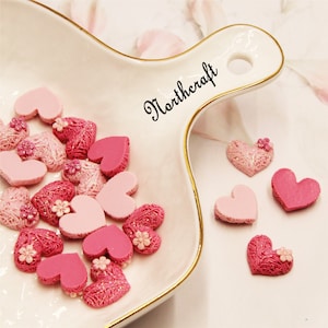 Bloem hart cabochons |Hart cabochons | Ik hou van cabochons | Lover-cabochons | Paar cabochons | Hars cabochons