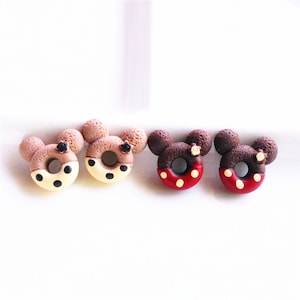 5/10/20/50pcs Ciambelle mouse Flatback Resin Cabochon Kawaii Miniatura Falso Cibo Telefono Decorazione Scrapbooking Craft Supply 20x18mm
