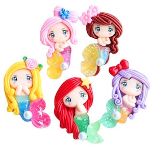 5/10/20pcs Résine sirène cabochon scrapbook kawaii bricolage embellissements accessoires