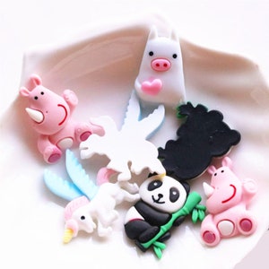 5/10/20/50pcs Cartoon Tier snaw Panda Schwein Flatback Harz Cabochons Scrapbooking DIY Schmuck Handwerk Dekoration Zubehör