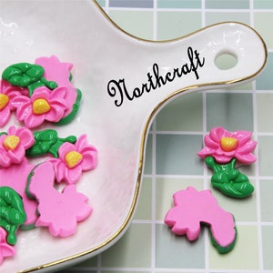 Cabochões de lótus | Cabochões de flores |Cabochões de plantas |Cabochões de desenhos animados |Cabochões de resina