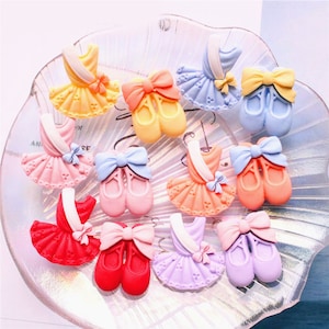 5/10/20pcs Resin Ballerina dress Crafts Flatback Cabochon Scrapbook Kawaii DIY Embellishments Accessories   20-28mm