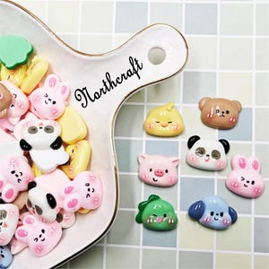 Dinosaurier Cabochons | Hasen Cabochons |Panda Cabochons | Schwein Cabochons | Bär Cabochons | Süsse Tier Cabochons |Resin Cabochons
