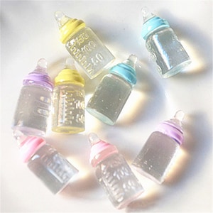 5/10/20/50pcs Bottiglia di alimentazione in resina Artigianato Flatback Cabochon Abbellimenti per scrapbooking accessori fai-da-te 10*22mm