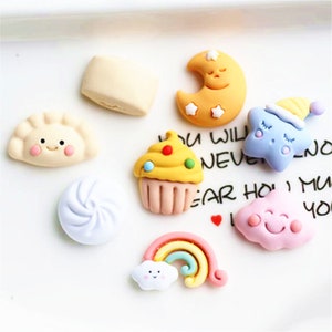 5/10/20pcs resin dumpling cupcake Bun Crafts Flatback Cabochon Scrapbook Kawaii DIY Embellishments Accesorios 10-20mm