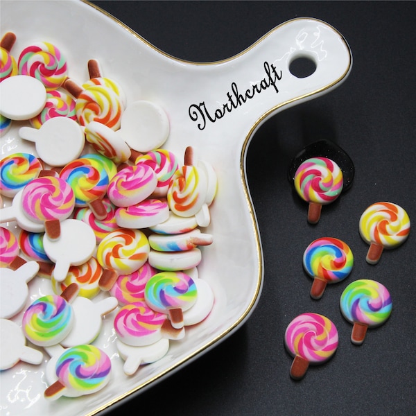 Rainbow lollipop cabochons |Lollipop cabochons |Food cabochons | Resin cabochons