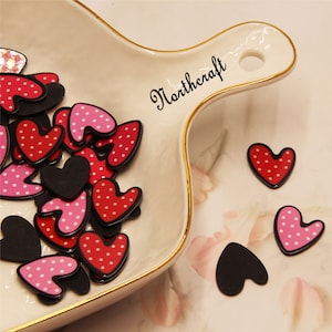 Punkte Herz Cabochons | Herz Cabochons | Liebe Cabochons | Liebhaber Cabochons | Paar Cabochons |Resincabochons