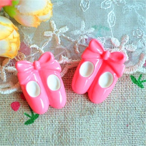 5/10/20/50pcs Resin Cartoon Ballet Shoes Color Flatback Dancing Shoes Jewelry Making Accessory Decor 20x25mm