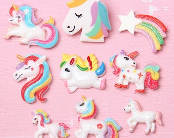10 pezzi di decorazioni in resina a forma di unicorno: accessori fai da te