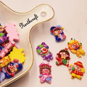 Cabochões de palhaço dos desenhos animados | Cabochões de palhaço |Cabochões de desenho animado |Cabochões de resina