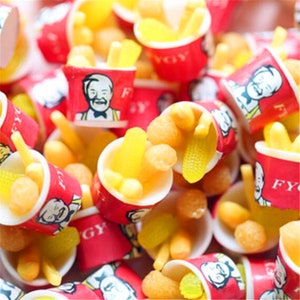5/10/20 sztuk żywicy frytki pudełko żywności kaboszon scrapbook kawaii DIY ozdoby akcesoria