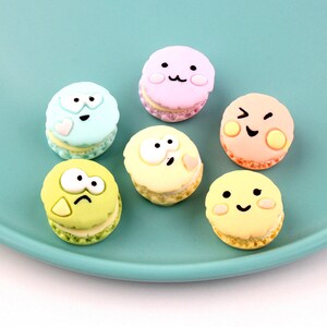 5/10/20pcs Resin Smile macaron cabochon scrapbook kawaii DIY embellishments accessories