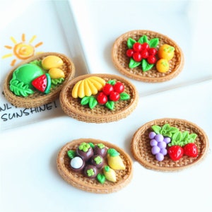 5/10/20 Stk. Resin Trauben Banane Wassermelone Obst Bambus Korb Cabochon scrapbook kawaii DIY Verzierungen Zubehör