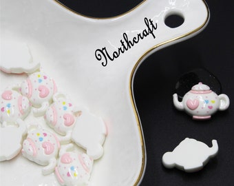 Heart teapot cabochons | Teapot cabochons |Cute cabochons | Cartoon cabochons |Resin cabochons