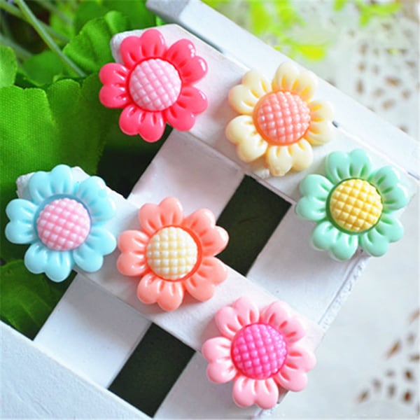 Harz Sonnenblumen Cabochons: Cabochons (23 x 23 mm)