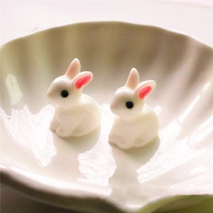 5/10/20/50pcs Résine 3D Rabbit Cabochon Scrapbooking Hair Bow Décoration de téléphone Embellissement Diy Accessories 15x20x23mm