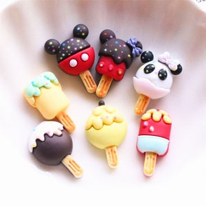 5/10/20/50pcs Kawaii Cartoon Eis Flatback Harz Cabochon süße gefälschte Lebensmittel Scrapbooking für Telefon Dekor DIY Handwerk 10 * 23mm