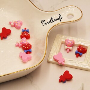 Cabochons de sucette de coeur | Cabochons de sucette d&#39;amour | Cabochons de coeur | Cabochons sucettes | Cabochons amoureux | Cabochons de couple |Cabochon en résine