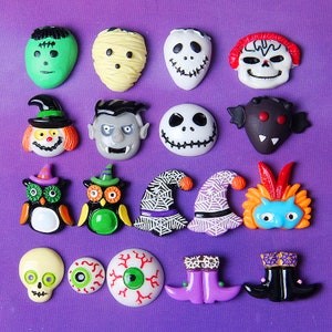 10 stks Halloween heksenhoed uil oog schedel Hars Ambachten Accessoires Zachte Klei Handwerk DIY Naaien Decoratie Hars Kunst Voor Boog kleding