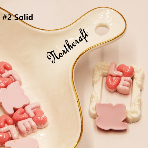 ラブレジンカボション：ソリッド＆クリア装飾（20 x 22 mm） - Etsy 日本