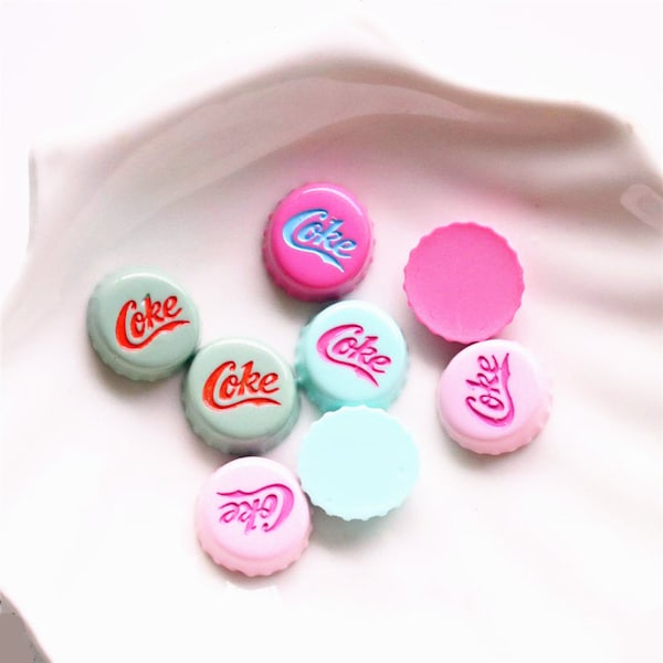 5/10/20/50pcs Flatback Resin Cola Cap boucle d’oreille charmes collier de résine pendentif porte-clés pour Noël DIY 16mm