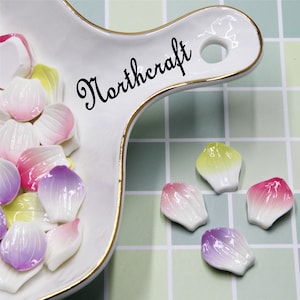 Cabochons de pétales de pêche | Cabochons de pétales | Cabochons de pêches | Cabochons de fleurs | Cabochons en dessin animé | Cabochons en résine
