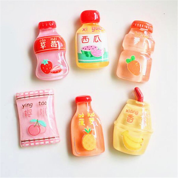 Boire du jus de fruits résine dessin animé Simulation faux aliments pour bijoux à bricoler soi-même faisant artisanat accessoires de poupées miniatures