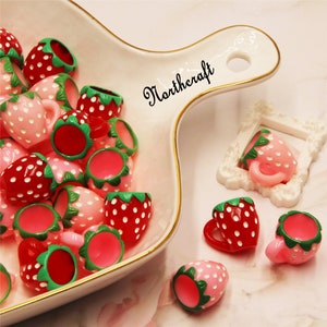 Erdbeertasse Cabochons |Tasse Cabochons | Süße Tassencabochons | Cartoon Cabochons |Harz Cabochons