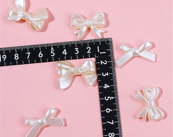 10pcs Resin Pearl Bow Tie Charms: DIY Jewelry Accessories