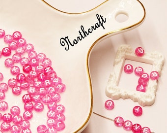 Hot Pink Resin Letter Beads: DIY Alphabet Beads