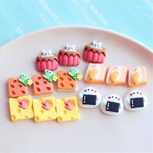 5/10/20pcs Résine fleur oiseau fromage nuage livre cabochon scrapbook kawaii bricolage embellissements accessoires