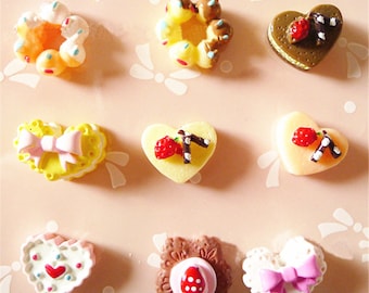 Strawberry Bowknot Resin Embellishments: DIY Craft Supplies (10pcs)
