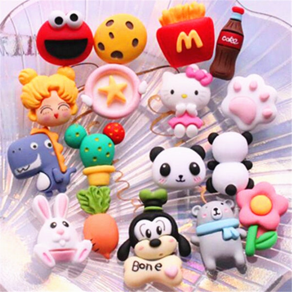 5/10/20pcs Resin Character Flatback Cabochon Scrapbook Kawaii DIY Embellishments Accessories  10-25mm