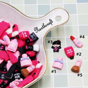 Cabochons cosmétiques | Cabochons de bouteilles de parfum | Cabochons de fille | Cabochons de rouge à lèvres | Cabochons de pinceaux de maquillage | Cabochons en résine