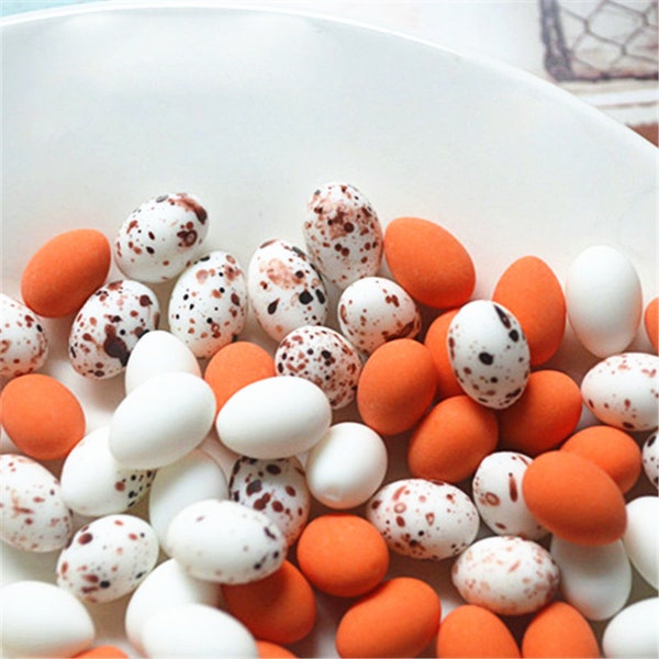 5/10/20/50pcs Dollhouse Miniature Simulation bird Eggs Food Model Pretend Play Kitchen Mini Doll Food Toy 8x12mm