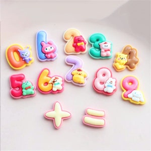 5/10/20pcs Resina cartone animato digitale cabochon scrapbook kawaii accessori abbellimenti fai-da-te