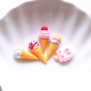 5/10/20/50pcs Harz Eis kegeln Herz Popsicle FlatBack Cabochons Scrapbooking DIY Schmuck Handwerk Dekoration Zubehör