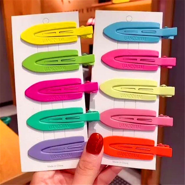 Colorful No-Trace Hair Clips DIY Cream Glue Material Pack Handmade Hairpin Clips with Homemade Alloy Accessories Hair Accessories