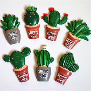 5/10/20/50pcs 3D Resin Cactus Fairy Garden Miniatures flatback Decoration Figurines DIY Craft For Dollhouse Accessories 40*55mm