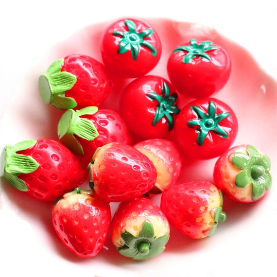 Craftdady 50 Ciondoli In Pietre Naturali E Acrilico A Forma Di Frutta - Per Orecchini, Collane, Bracciali E Portachiavi Fai Da Te