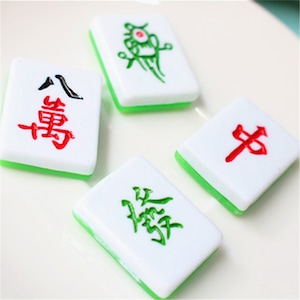 5/10/20/50pcs Creative Playing Game Chinese Mahjong Hars flatback Cabochon Kawaii Scrapbooking Crafts 21x28.5x6mm