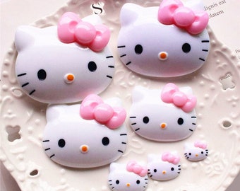 2pcs Kawaii Resin Cat Miniature Flatback Cabochon Art Supply DIY Craft Scrapbooking