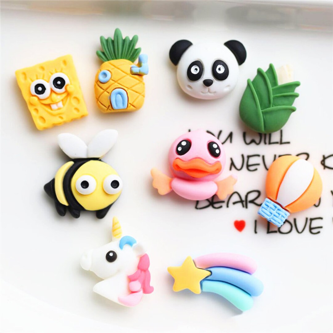 5Pcs Kawaii Animal Lampwork Beads Cartoon Cute Bee Frog Octopus