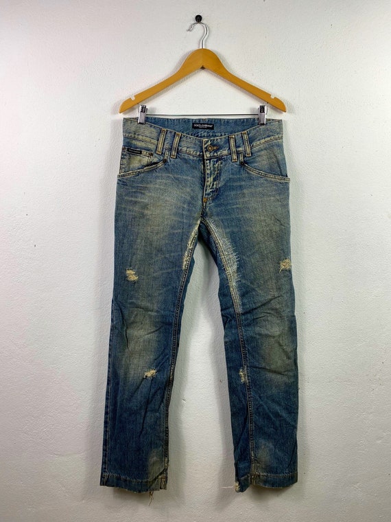 DOLCE & GABBANA Distressed Jeans Jeans Made - Etsy