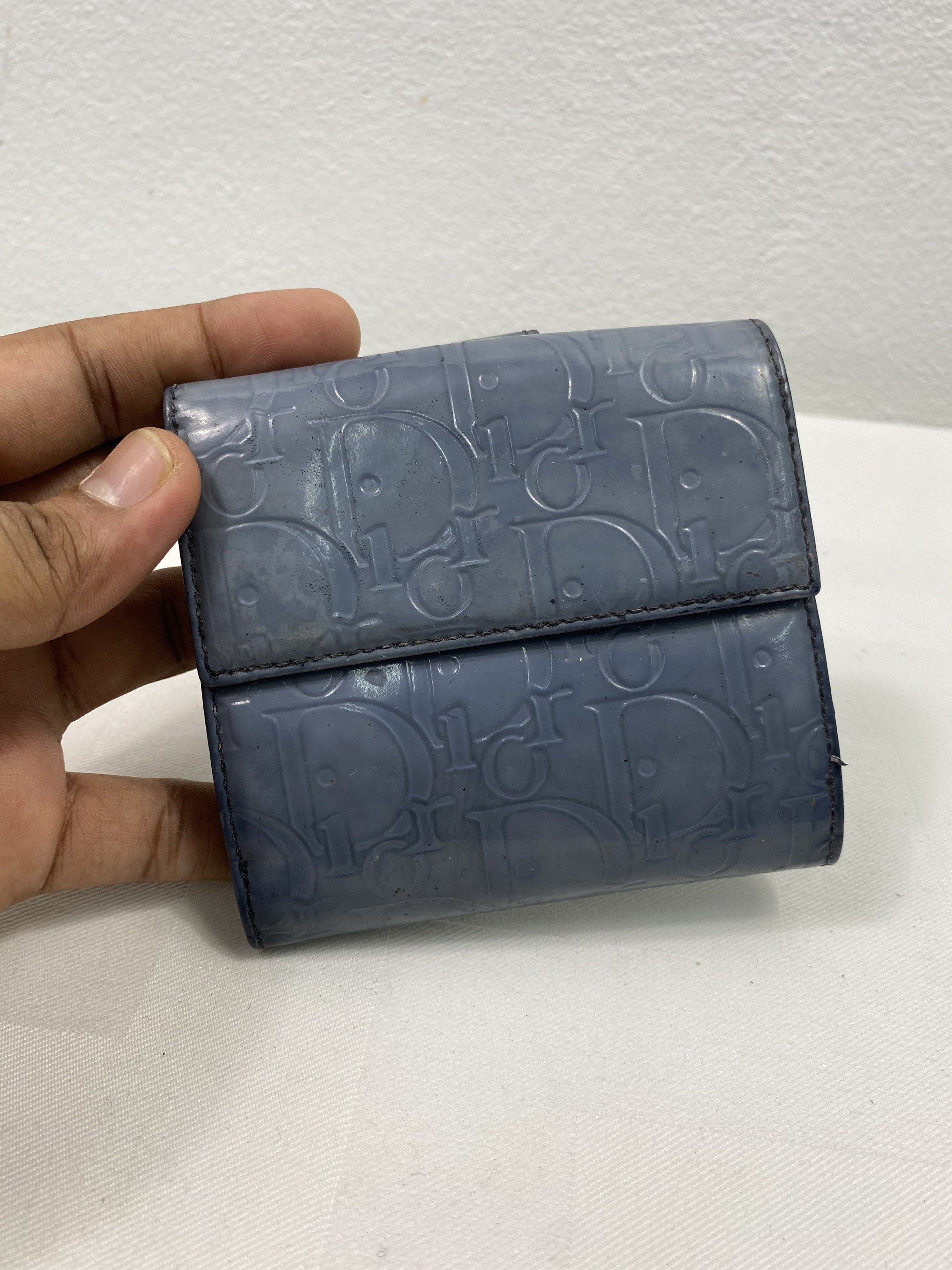 Christian Dior 2000s Red Vinyl Monogram Wallet · INTO