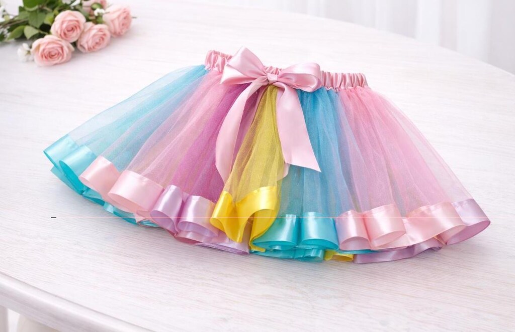 Set Gonna E Top Per Bambina Con Unicorno – Tutù In Tulle, Maniche A Volant – Vestito Estivo 2-10 Anni