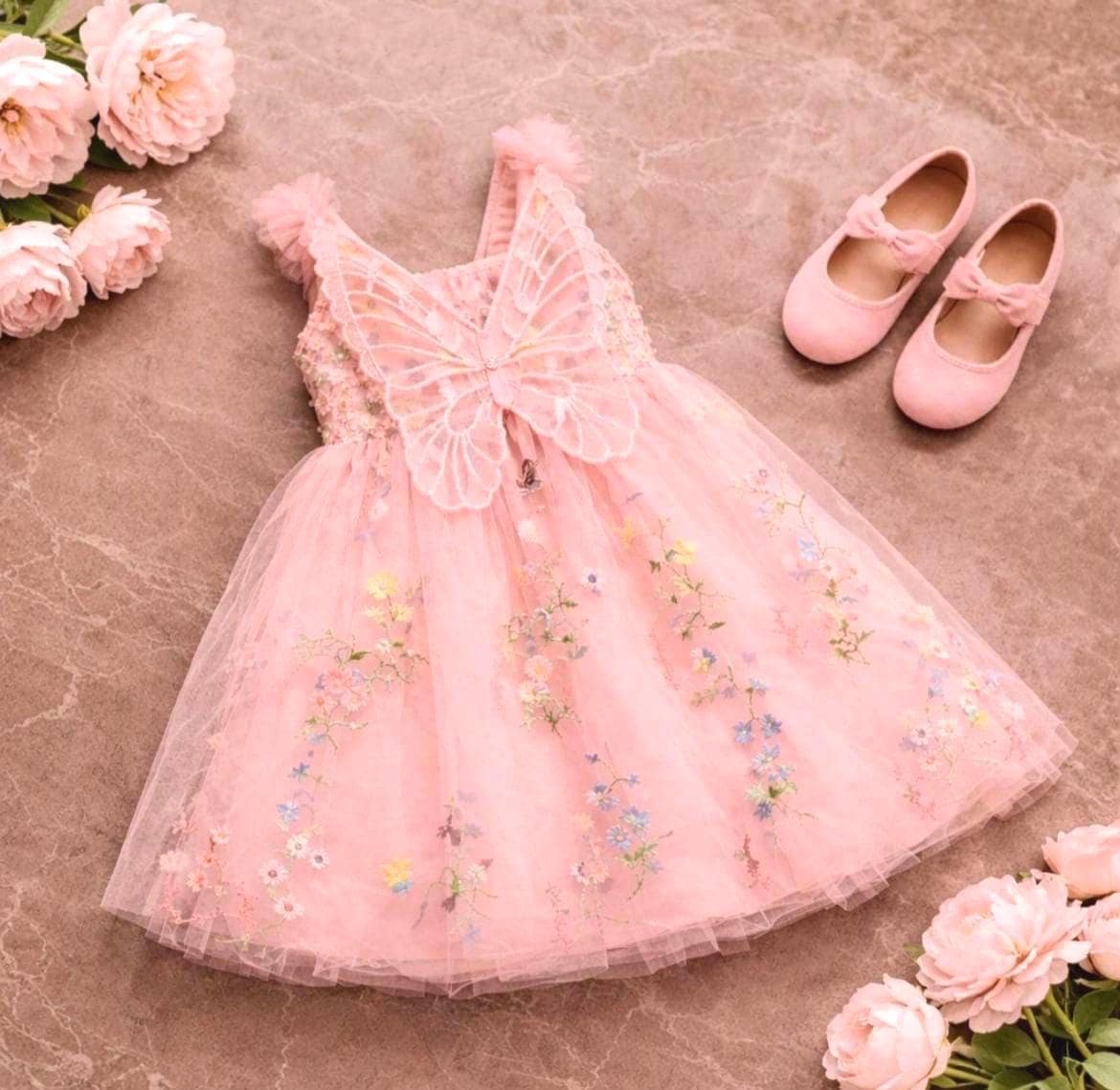 slim fit dress slacks Sequins Secret Butterfly Twirl Dress with Wings