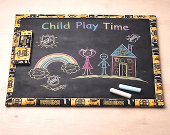 Tappetino da gioco pieghevole per bambini Bruins Hockey Chalk Mat, attività da viaggio