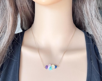 Naszyjnik z kryształem Skorpiona, ręcznie wykonany surowy kryształ ze srebra próby 925, znak zodiaku, naszyjnik astrologiczny, niebiańskie prezenty, naszyjnik ze Skorpionem wypełniony złotem