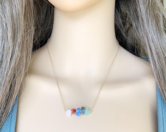 Taurus Crystal Necklace, Handmade Raw Crystal Zodiac Sign Sterling Silver, Astrology Choker, Celestial Gifts, Taurus Sign Necklace Gold Fill